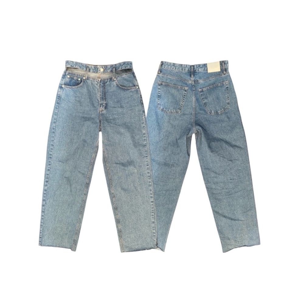 Pull&Bear Light Blue High-Waist Cut Out Jeans
